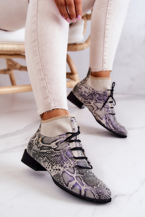 Women's Boots Suede Snake Maciejka 04744-03 Beige