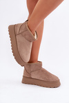 Platform Snow Boots Made Of Eco Suede Dark Beige Vlivana