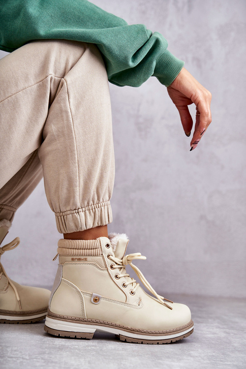 Women's Warm Boots Trappers Beige Liv