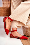 Women's Flat Ballerinas With A Belt Red Allison