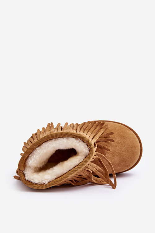 Children's Snow Boots with Decorative Fringes Camel Nimia