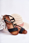 Children's Leather Sandals With Buckle Black Letto