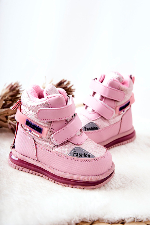 Insulated Snow Boots Zipper Pink Hesiera