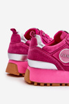 Women's Suede Platform Sports Shoes GOE LL2N4002 Fuchsia