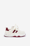 Children's Sneakers On The Platform Beige-Red Grellio