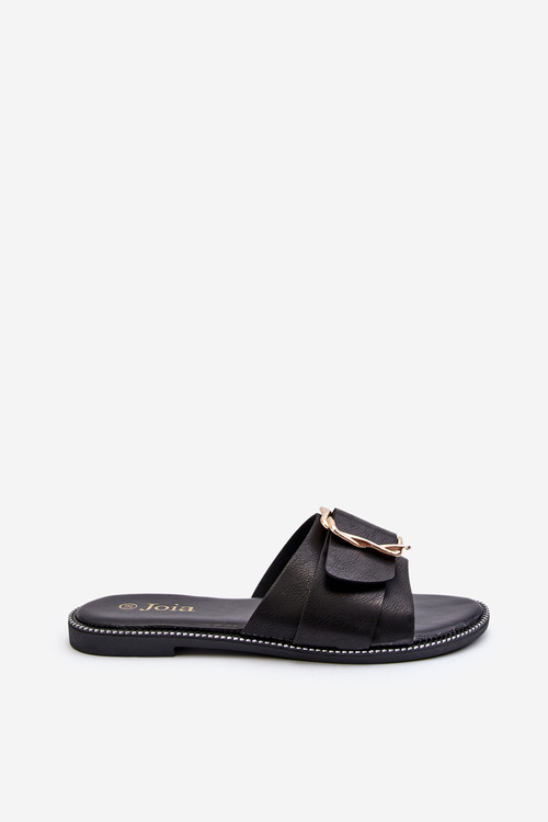 Women's Black Sandals with Strap and Buckle Opahiri