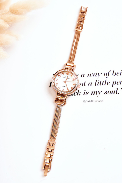 Zegarek Analogowy Damski Cyrkonie Różowe Złoto Giorgio & Dario