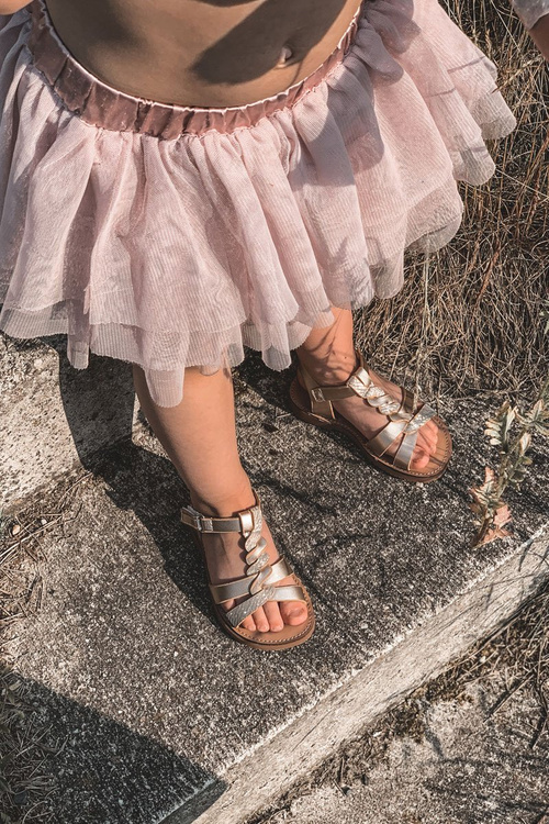 Children's Sandals With Glitter Gold Batilda