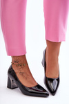 Elegant Lacquered Pumps On Heel Black Emma