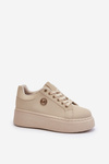 Women's platform sneakers in beige Eshen