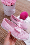 Children's Youth Lace-up Tennis Shoes Pink Dudi