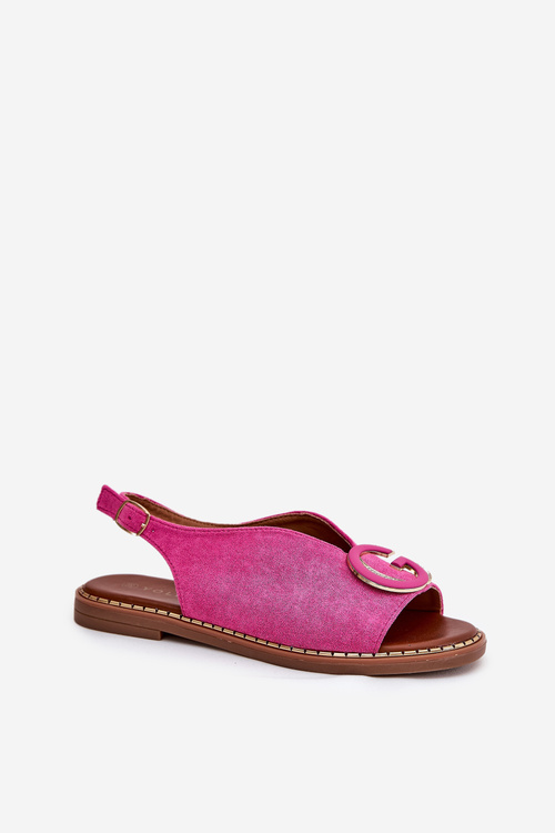 Flat Sandals With Decoration Pink Haliones