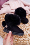 Children's Boots Snow Boots with Fleece Black Kiks