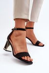 Black suede sandals with a heel Pholia