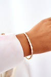 Steel Bracelet with Cubic Zirconia And Pearl Gold