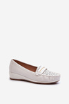 Women's Loafers With Intricate Design Made of Eco Leather Off-White Nassnema