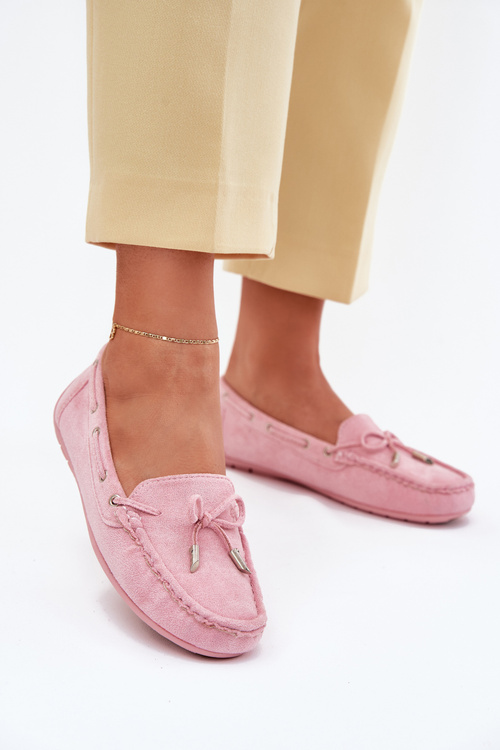 Women's Suede Moccasins Light Pink Si Passione