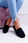 Women's Comfortable Eco-suede Moccasins Black Lemma