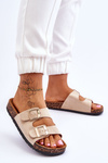 Women's Slippers On Cork Sole Beige Cortina