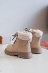 Children's Trapper Boots with Zip and Shearling Beige Marialee