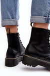 Women's Lace-up Trapper Boots Black Maddis