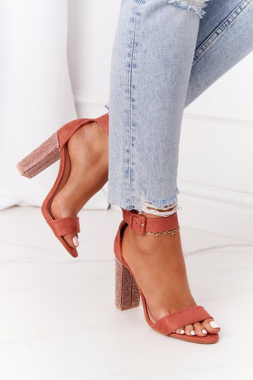 Sandals On A Bar With Cubic Zirconia Lu Boo Brick