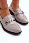 Women's Gray Patent Loafers Nerilaja