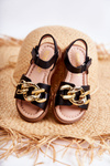 Children's Sandals With Velcro Black Layra 