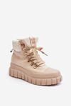 Lined Boots Trappers on Thick Sole Light Beige Ralotta