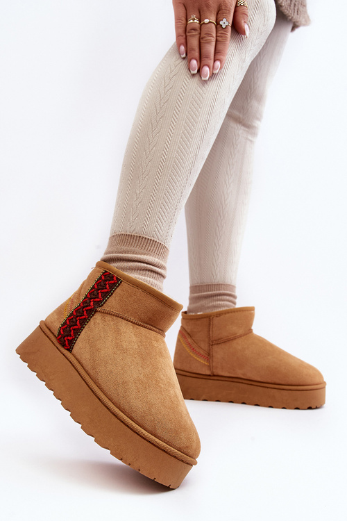 Women's Snow Boots On Platform Insulated Camel Lomessa