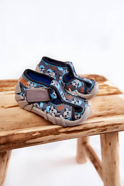 Buty Papcie Rzep Niebiesko-Szare Befado 190P104
