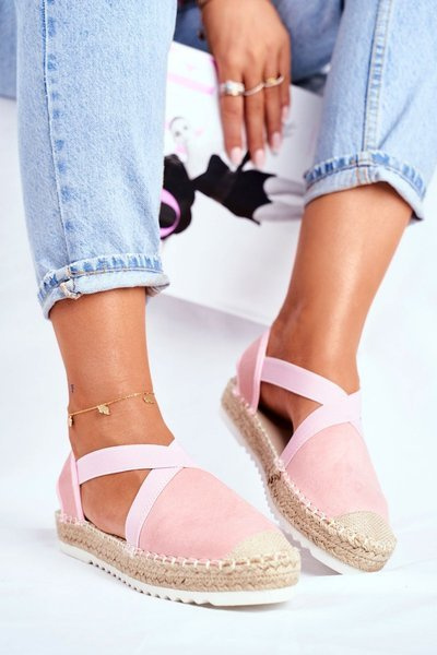 Women's Espadrilles with Cutout Pink Motive