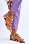 Women's Sandals Flip Flops With Stones gold Lenisa