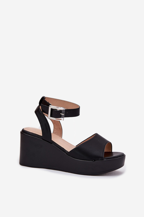 Wedge Heeled Women's Sandals Black Efrina