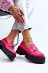 Zazoo 20164 Women's Genuine Leather Loafers Fuchsia