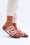 Women's White Slide Sandals with Cork Sole Fannea