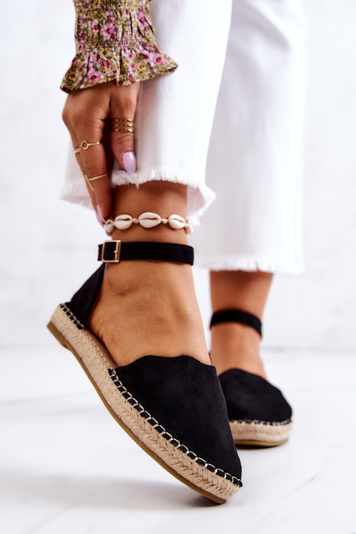 Women's Espadrilles With Buckle Black Bonetti