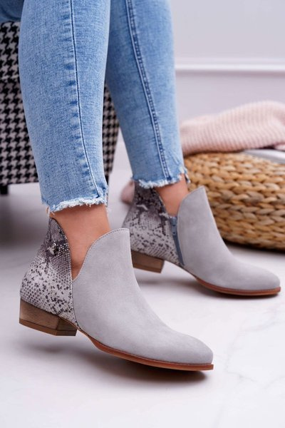 Women's Leather Boots Maciejka Grey 04091-03