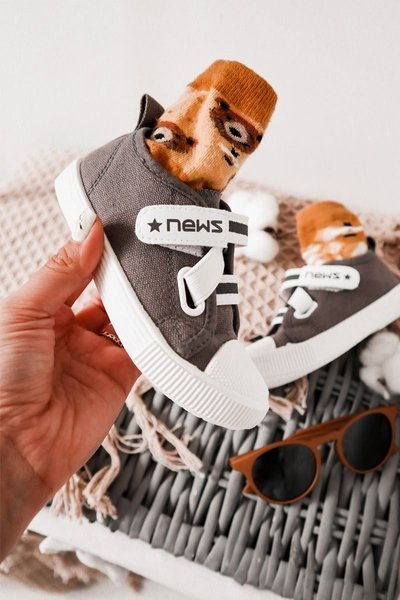 Dziecięce Trampki Na Rzepy Szare News