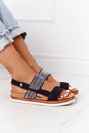Sandals With Silver Drawstring Black Almeria
