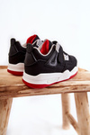 Children's Leather Sports Shoes Black and Red Marisa