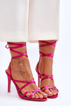 Women's Tied Sandals On A High Heel Fuchsia Meya
