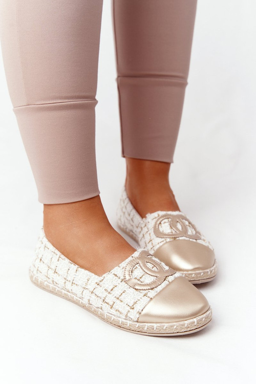 Eleganckie Damskie Espadryle Złote Be My Love