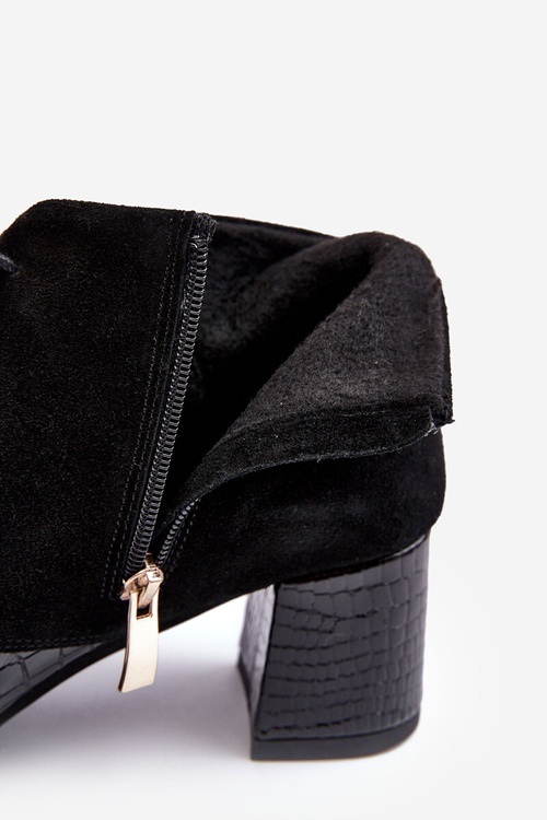 Women's Boots On Low Heel Black Ebba