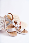 Children's Sandals With Velcro Silver Alise
