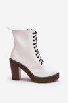 Women's White Lace-up Ankle Boots Arove