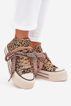 Women's Sneakers With Ribbon And Zipper On Platform Panther Mavara
