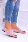 Lu Boo Pink Iridescent Lords Iridescent Jetsuede Spike Suede