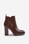 Insulated Women's Heeled Boots Eco Leather Dark Brown Teresine