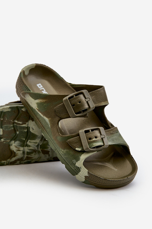 Light Boys' Foam Sandals with Buckles Dark Green Adirnaca